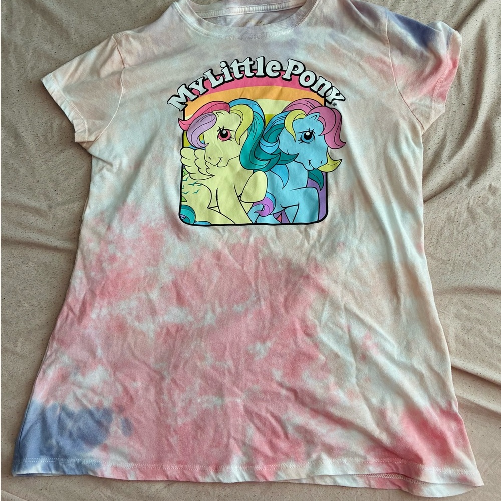 Hasbro Pink and Blue Tie-Dye Short Sleeve Tee